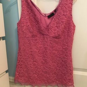 New York & Company Pink Lace Tank